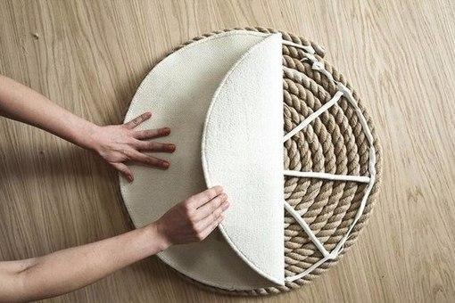 Как сшить оригинальный коврик из бельевой веревки