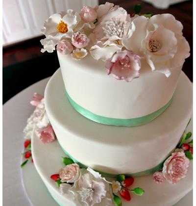 свадебны торт цветы